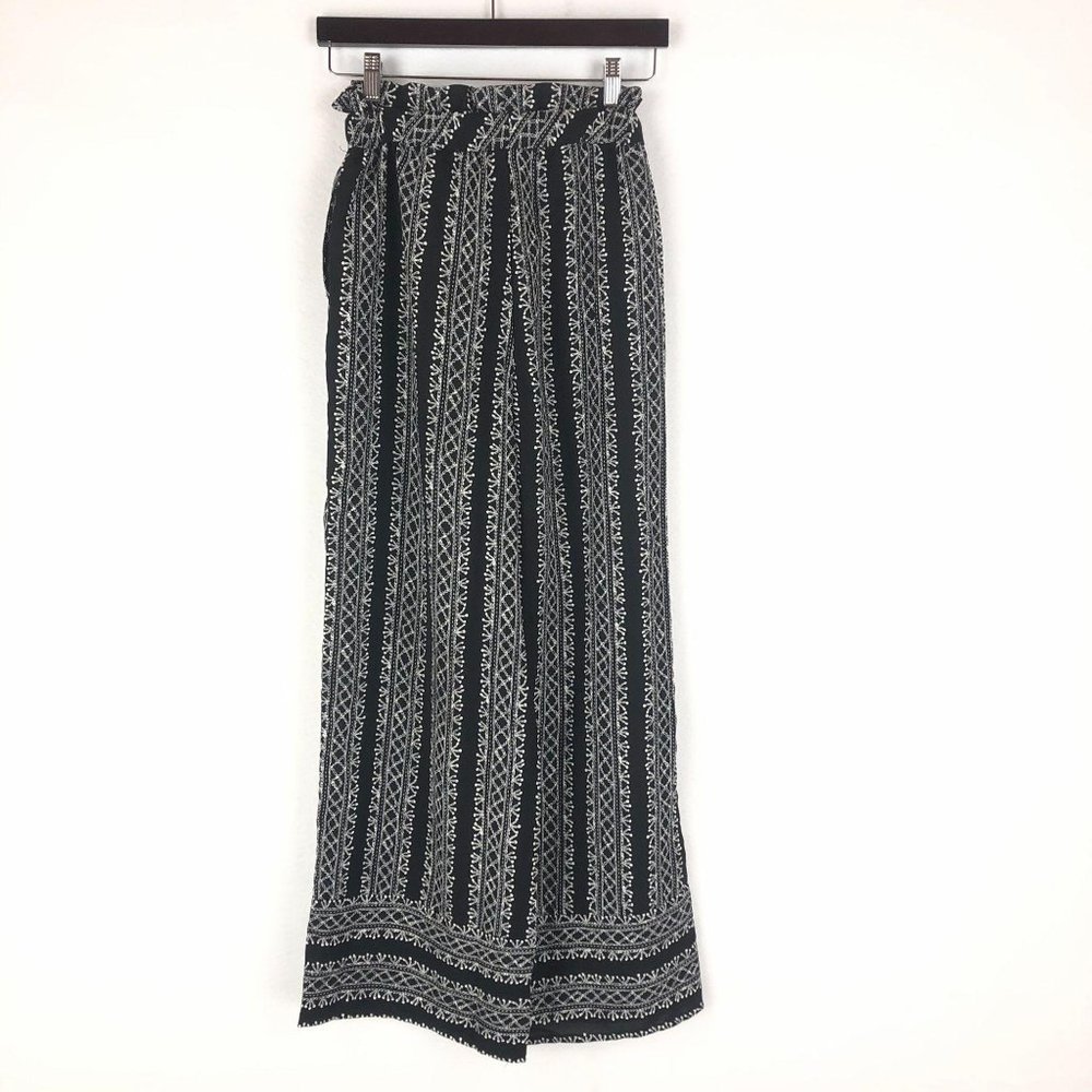 Entro Black White Printed Paper Bag Pants Sz S - Picture 3 of 6